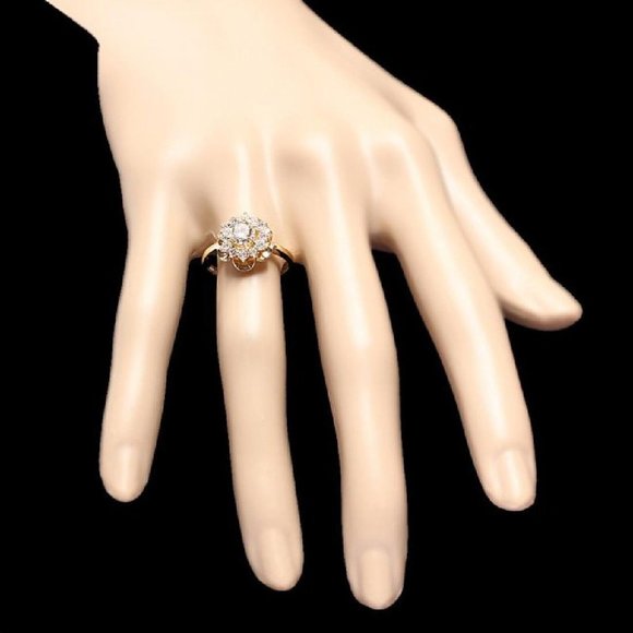 Splendid 1.15 Ct Natural Diamond 14KY Gold Ring